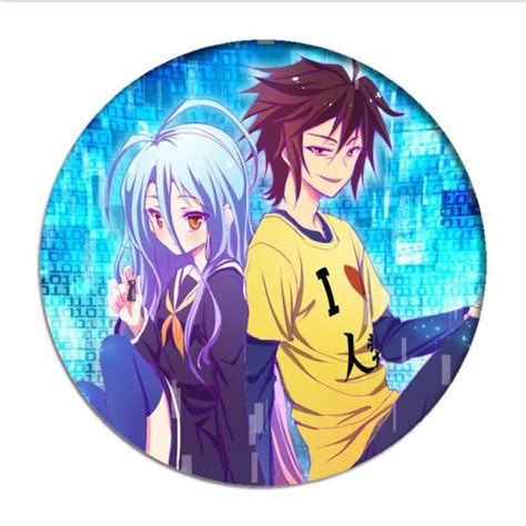 1pcs Anime No Game No Life Cosplay Badge Sora Brooch Pin Shiro Hatsuse