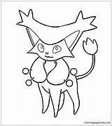Coloring Pages Deoxys Easy Adults Cat Getcolorings Getdrawings Colorings sketch template