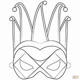 Coloring Mask Harlequin Pages Printable Drawing Mardi Gras Masks Paper Categories sketch template
