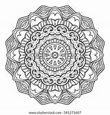 Zendoodle Coloring Vector Mandala Stock Adult Vectors Shutterstock Pages sketch template