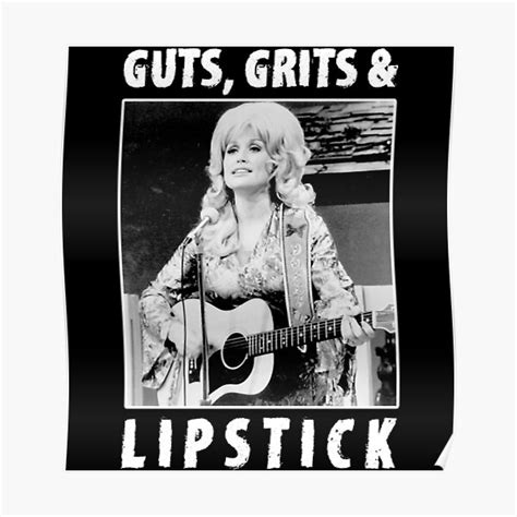 vintage dolly parton s guts grits and liptick poster by