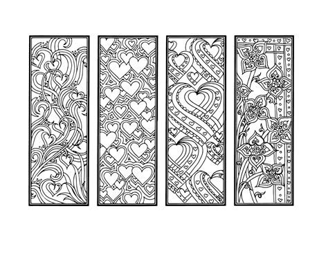 diy valentines day bookmarks printable coloring page