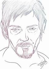 Coloring Daryl Dixon Erwachsene Sketches Rick Imgarcade sketch template