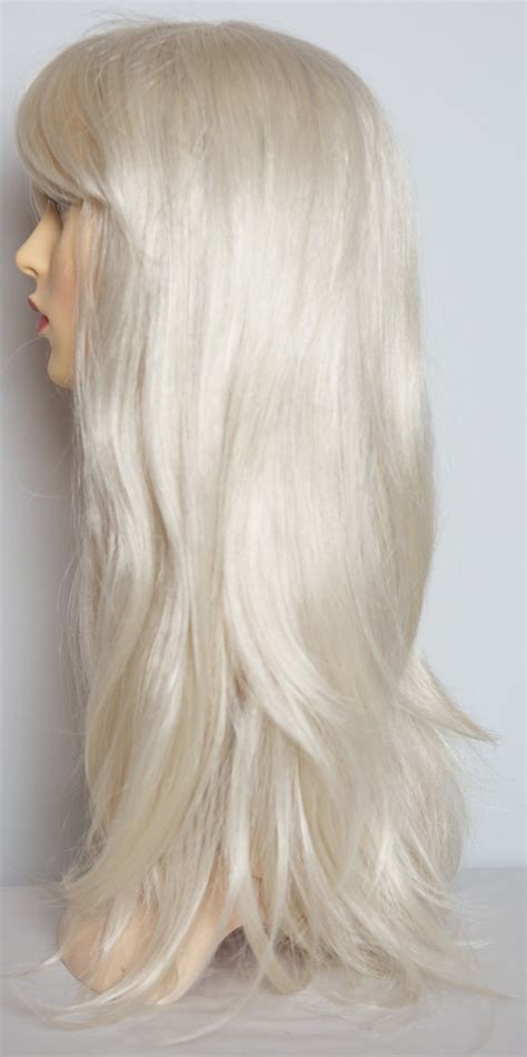 20 Ladies Full Wig Long Hair Piece Flick Style Platinum
