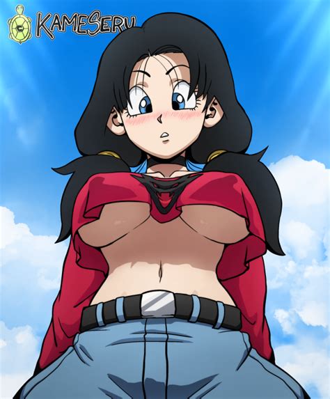 rule 34 1girl black hair blue eyes blush breasts dragon ball dragon