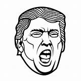 Trump Donald Vector Face Coloring Drawing Donal Shouting Printable Vectors Drawings Pages Clip Stencil Silhouette Clipart President Getdrawings Pumpkin Caricature sketch template