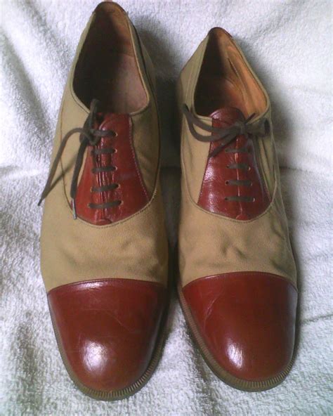 bally of switzerland canvas leather dress shoes 9 1 2m italy late 1970