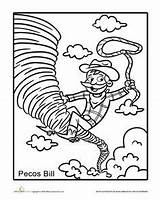 Coloring Bills Getdrawings Pages Pecos Bill sketch template