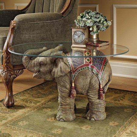 shipping buy jaipur elephant festival glass topped cocktail table  walmartcom elephant