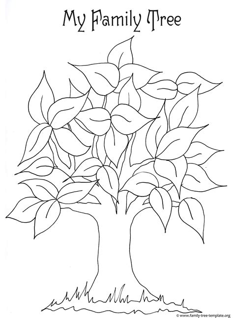blank family tree coloring pages