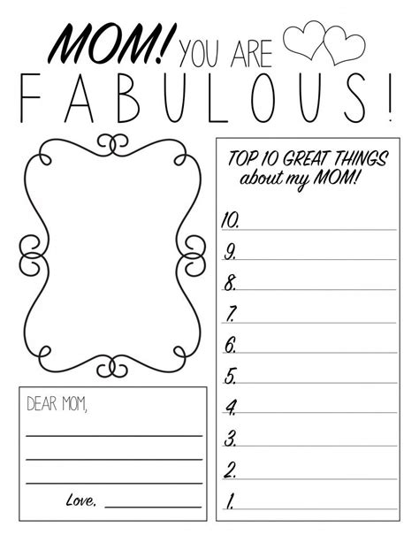 mothers day printable worksheet   thrifty