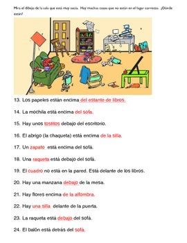 page worksheet prepositions spanish  picture   sandy lewis