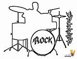 Coloring Drums Visit Rock Sheet sketch template