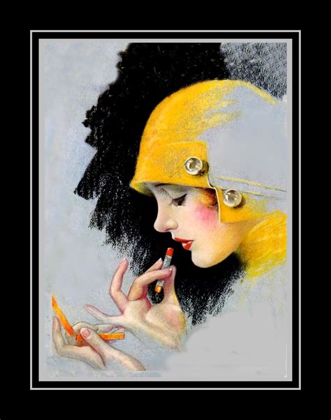 rare vintage 1920s flapper lipstick poster unique art deco t