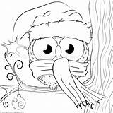 Coloring Owls Getcoloringpages Eulen Eule Weihnachtsausmalbilder sketch template