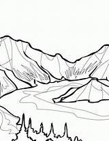 Coloring Mountain Pages Glacier Lake Drawing Clipart National Kids Park Valley Crater Yosemite Printable Clip Colouring Color Drawings Print Landforms sketch template