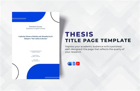 thesis title page template   word google docs