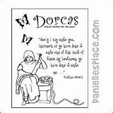 Dorcas Sheet Activity Kindness Goodness Biblia Domingo Vbs Daniellesplace sketch template