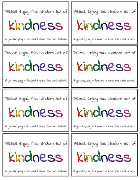 random acts  kindness  ideas  printable calendars