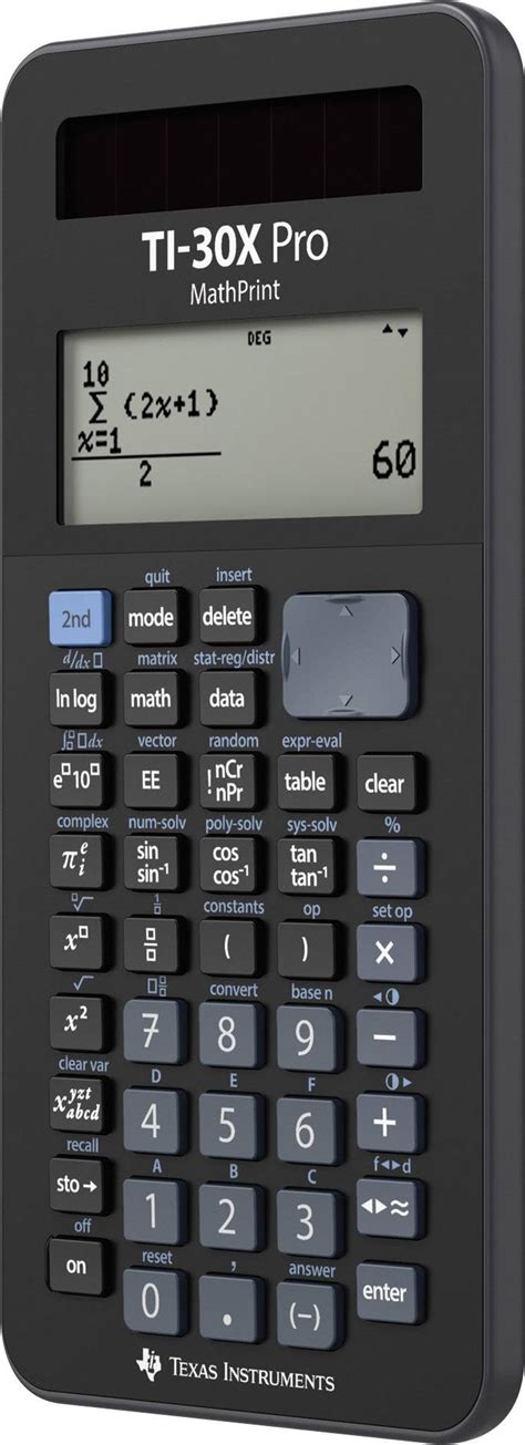 texas instruments ti  pro mathprint cas calculator black display digits  battery powered
