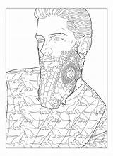 Coloring Book Beards Rock sketch template