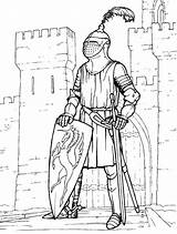 Coloring Pages Knight Knights Printable Print Color Kids sketch template