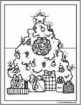 Christmas Tree Coloring Pages Gifts sketch template