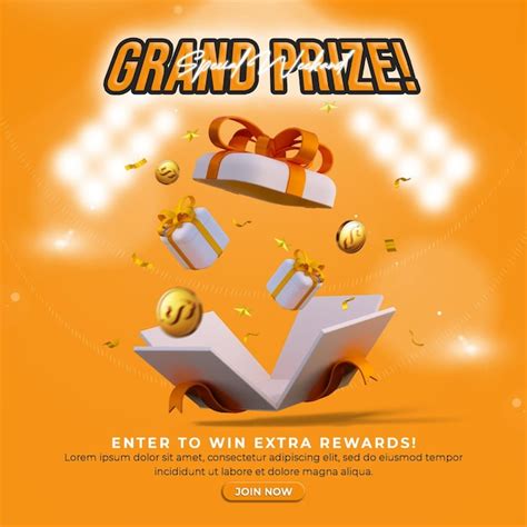 premium psd grand prize contest banner social media post template