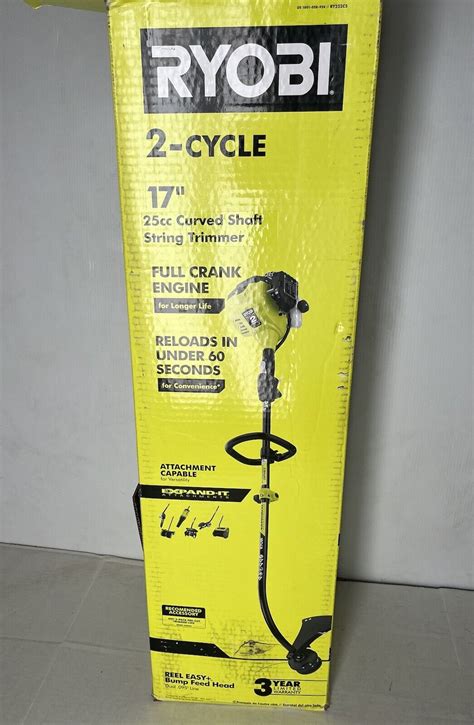 Ryobi 2 Cycle 17” 25cc Gas Curved Shaft String Trimmer Ry252cs Full