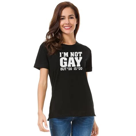 funny clothes 2018 new fashion womens t shirt i am not gay printed