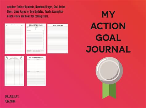 action goal journal  goal setting planner journal  women  action sheets  writing