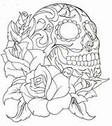 Skull Coloring Pages Tattoo Sugar Getcoloringpages Printable sketch template