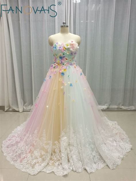 pastel wedding dress google search colorful prom dresses rainbow wedding dress ball gowns