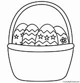 Easter Basket Coloring Egg Eggs Color Pages Clipart Bunny Printable Preschool Clip Template Empty Baskets Simple Sheet Worksheets Drawing Kids sketch template