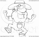 Prospector Dancing Happy Man Clipart Cartoon Outlined Coloring Vector Thoman Cory Royalty sketch template
