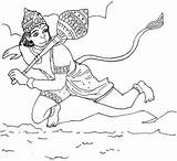 Hanuman Lord Anjaneya Colouring Swamy Chaitanya Naagini Hindu Clipground sketch template