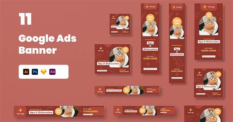 spa relaxation google ads graphic templates envato elements