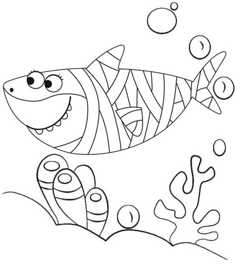baby shark halloween coloring page