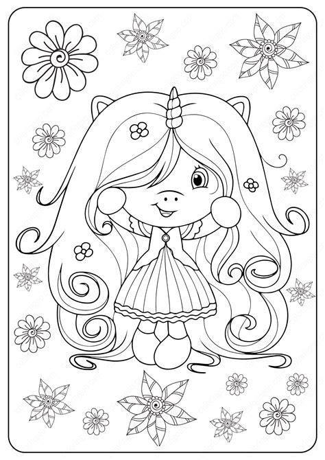 coloring pages unicorn girl idalias salon