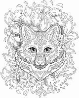 Coloring Fox Mandala Pages Adult Fanciful Book Foxes Colouring Animal Dover Patterned Marjorie Sarnat Coloriage Publications Printable Color Doverpublications Books sketch template