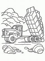 Coloring Pages Truck Transportation Tow Semi Mining Printable Construction Drawing Water Land Color Print Peterbilt Dump Colouring Landfill Sheets Vehicles sketch template
