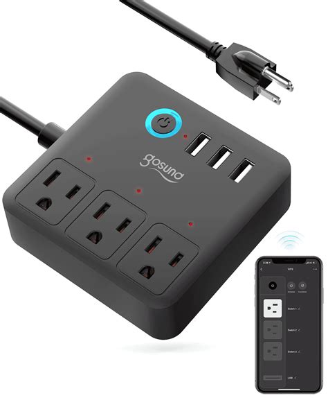 gosund smart power strip  individually control smart outlets   usb ports wifi surge