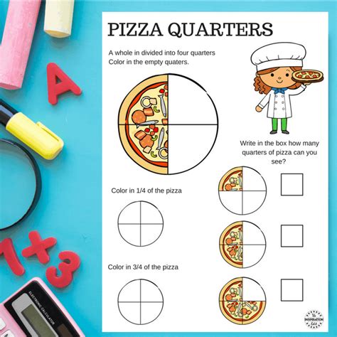 pizza fraction worksheets  kids  inspiration edit