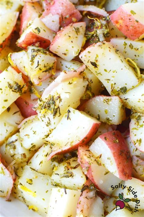 mayo potato salad  red potatoes herbs salty side dish recipes