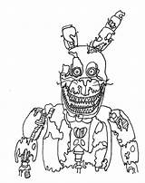 Fnaf Freddy Nightmare Freddys Bunnies Colorir Coloringhome Springtrap Fazbear 시트 컬러링 sketch template