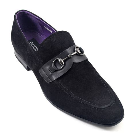 buy mens black suede buckle loafer gucinari