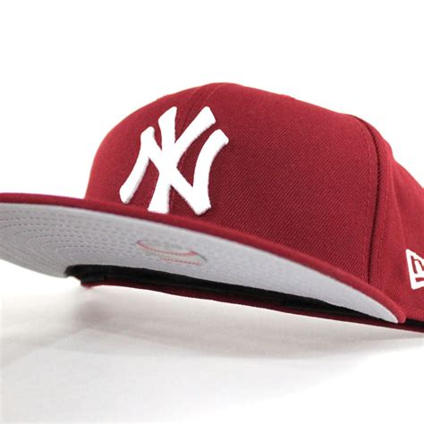 york yankees  era fifty fitted hat cardinal gray  brim