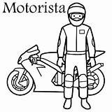 Motorista Colorear sketch template