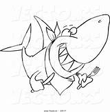 Coloring Shark Hungry Pages Cartoon Cute Vector Outline Getcolorings Printable Choose Board Drawing sketch template
