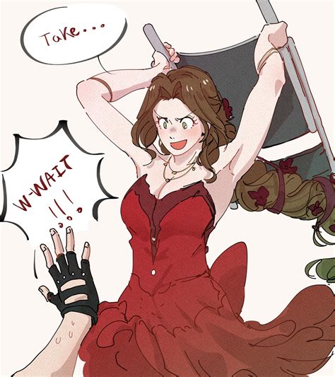 aerith gainsborough final fantasy and 2 more drawn by dreamsyndd